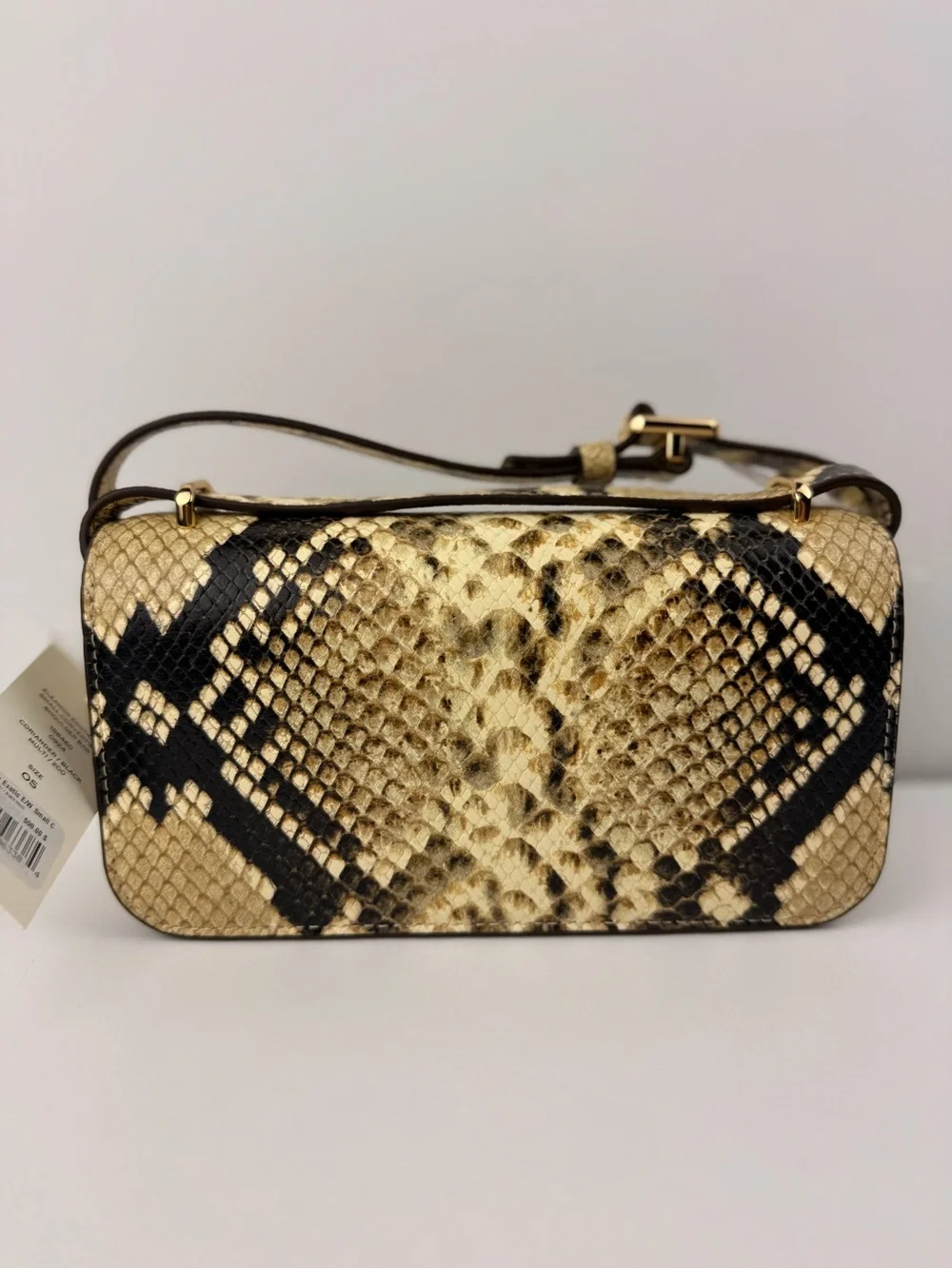 $598 Tory Burch Eleanor Exotic E/W Small Convertible Shoulder Bag
